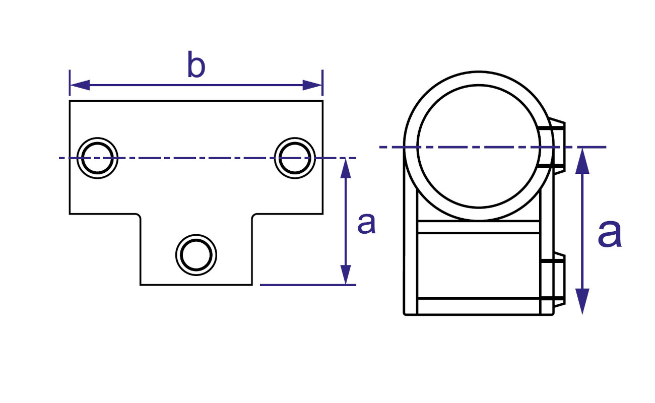 1 1/4" Rohrverbinder NORMAFIX® 42,4mm Rohr-Torscharnier 